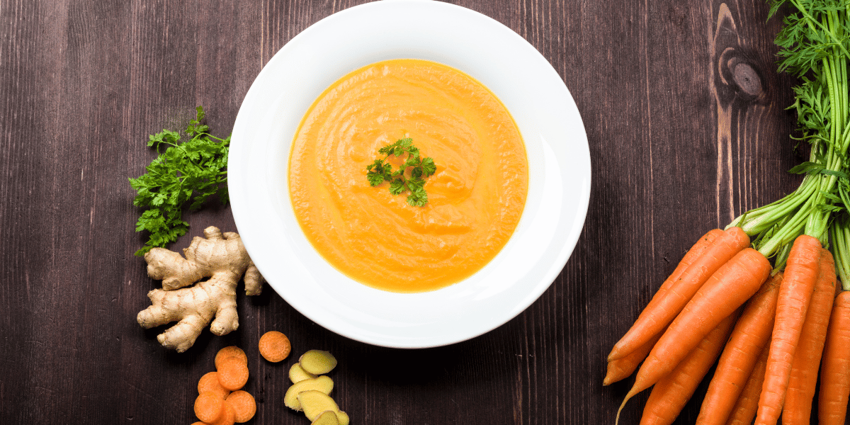 Carrot Ginger Soup with garnish